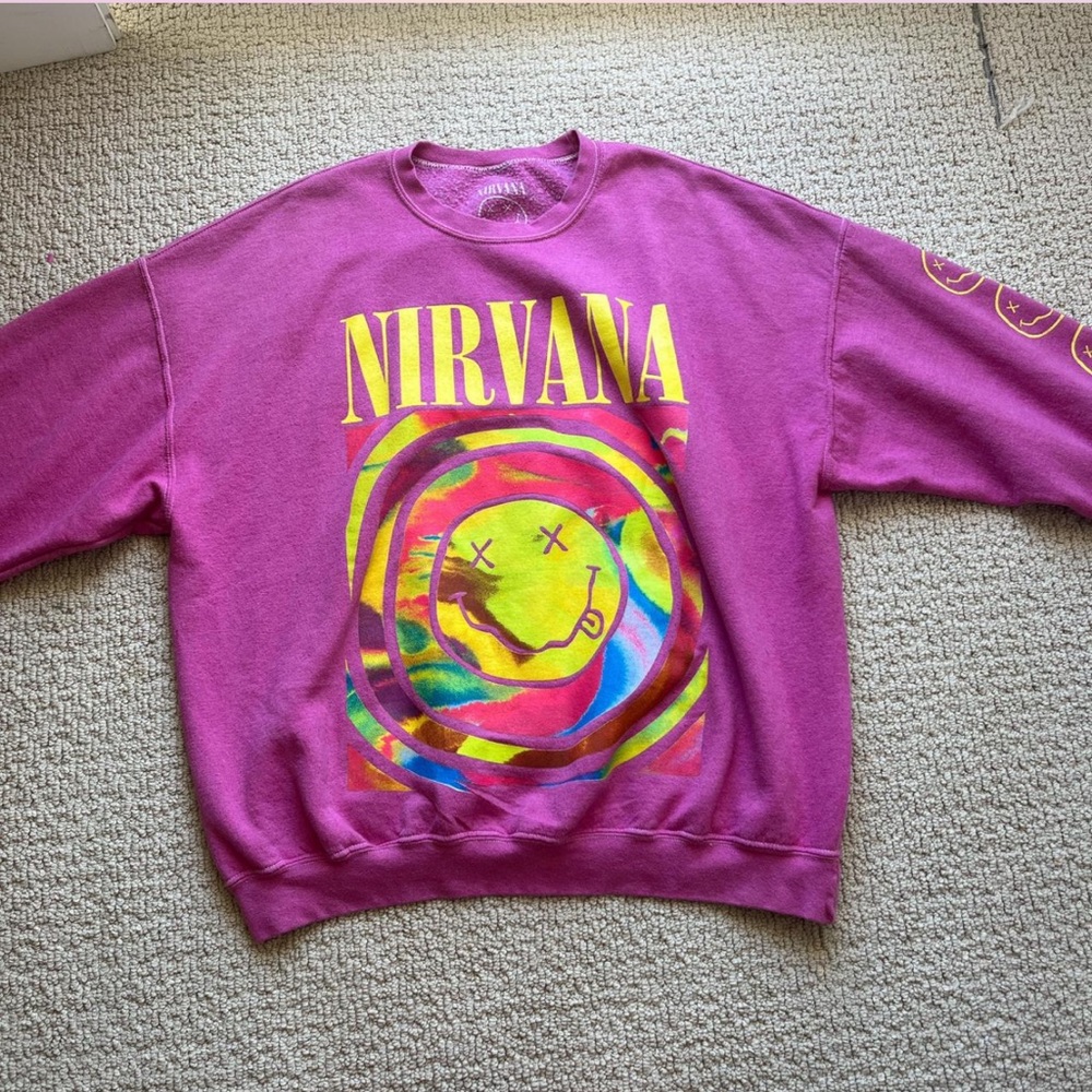 Urban Outfitters Pink Nirvana Crewneck